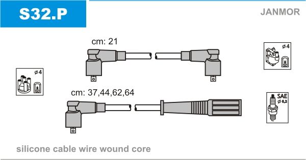 JANMOR Комплект проводов зажигания S32.P