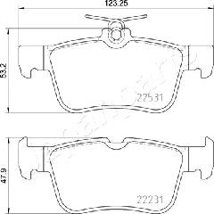 JAPANPARTS Piduriklotsi komplekt,ketaspidur PP-0303AF