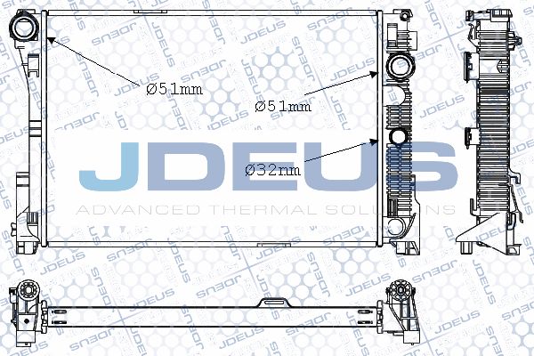 JDEUS Радиатор, охлаждение двигателя 017M52