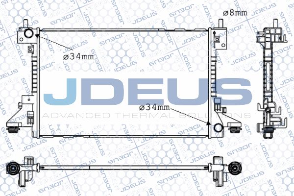 JDEUS Радиатор, охлаждение двигателя 020M80