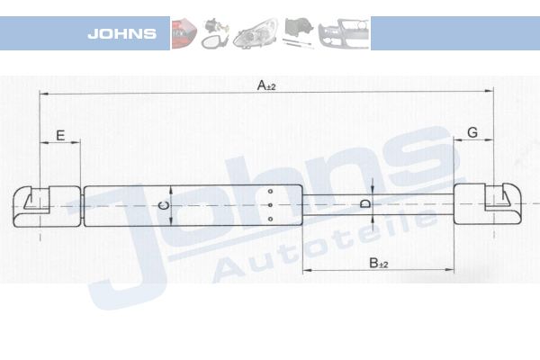 JOHNS Газовая пружина, крышка багажник 60 24 95-91