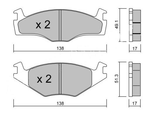 K27 Комплект тормозных колодок, дисковый тормоз 481-20888-17.327