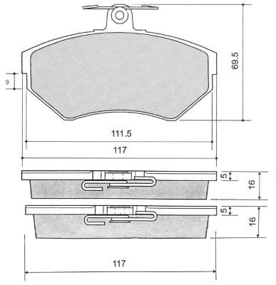 K27 Комплект тормозных колодок, дисковый тормоз 481-21945-16.027