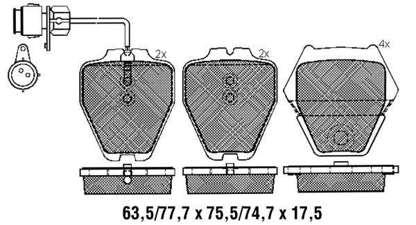 K27 Piduriklotsi komplekt,ketaspidur 481-2311927