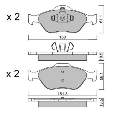 K27 Комплект тормозных колодок, дисковый тормоз 481-2320327