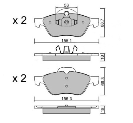 K27 Комплект тормозных колодок, дисковый тормоз 481-2321727