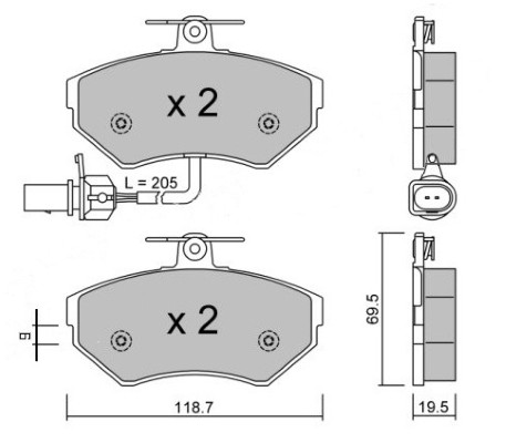 K27 Комплект тормозных колодок, дисковый тормоз 481-2339327