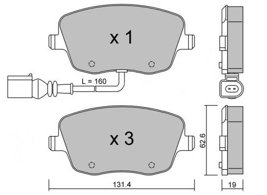 K27 Комплект тормозных колодок, дисковый тормоз 481-2384327