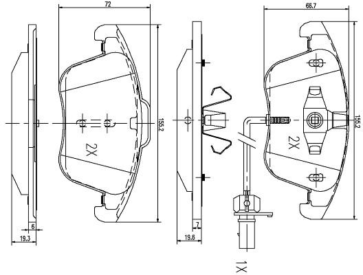 K27 Комплект тормозных колодок, дисковый тормоз 481-2470527