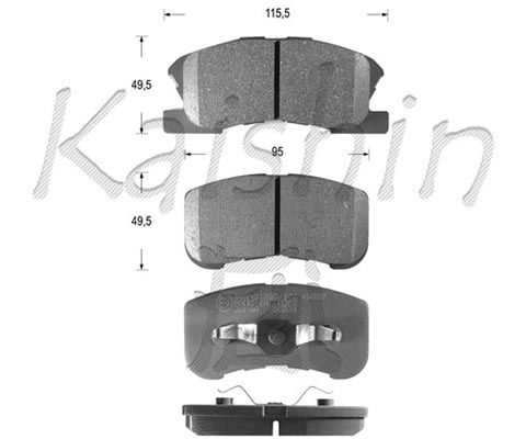 KAISHIN Комплект тормозных колодок, дисковый тормоз D0034