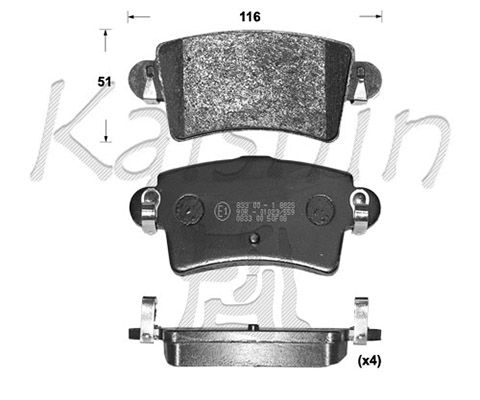 KAISHIN Piduriklotsi komplekt,ketaspidur D10090