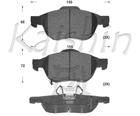 KAISHIN Piduriklotsi komplekt,ketaspidur D2236