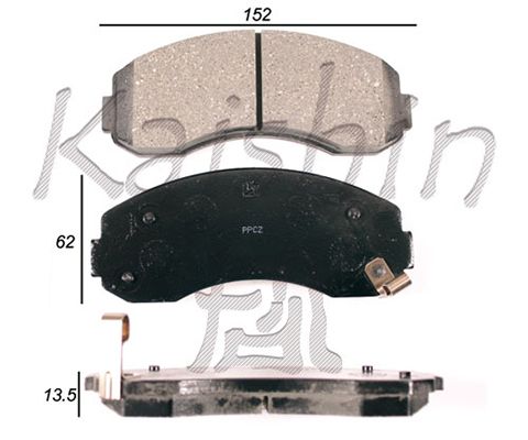 KAISHIN Комплект тормозных колодок, дисковый тормоз FK11204