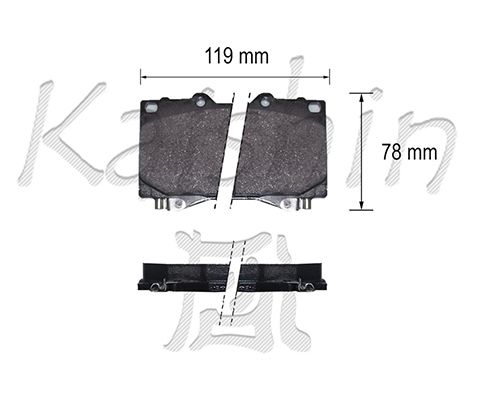 KAISHIN Комплект тормозных колодок, дисковый тормоз FK2177