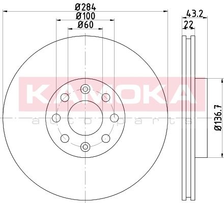 KAMOKA Тормозной диск 103233