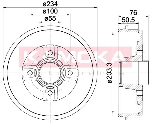 KAMOKA Тормозной барабан 104020