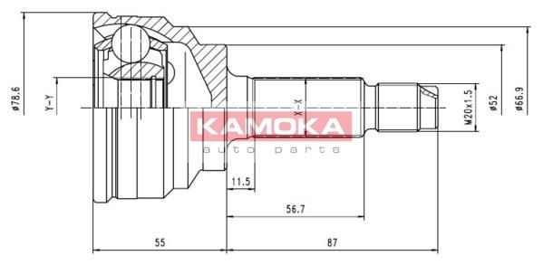 KAMOKA Шарнирный комплект, приводной вал 6070