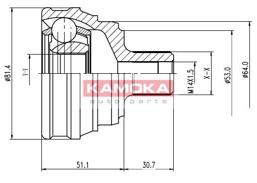 KAMOKA Шарнирный комплект, приводной вал 6206