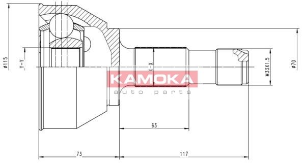 KAMOKA Шарнирный комплект, приводной вал 6556