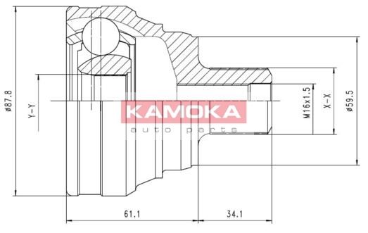 KAMOKA Шарнирный комплект, приводной вал 6586
