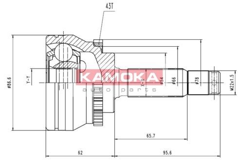 KAMOKA Шарнирный комплект, приводной вал 6658