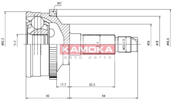 KAMOKA Шарнирный комплект, приводной вал 6828