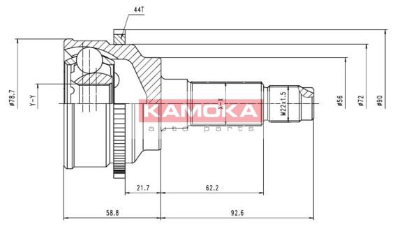 KAMOKA Шарнирный комплект, приводной вал 7044