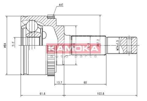 KAMOKA Шарнирный комплект, приводной вал 7081