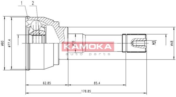 KAMOKA Шарнирный комплект, приводной вал 7142