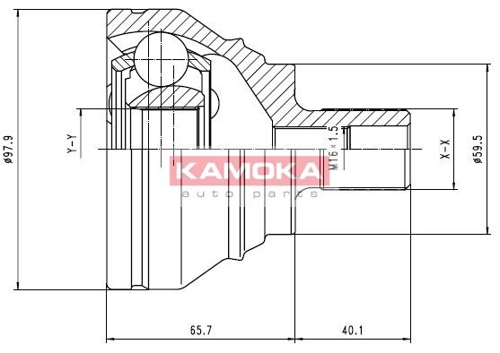 KAMOKA Шарнирный комплект, приводной вал 7274