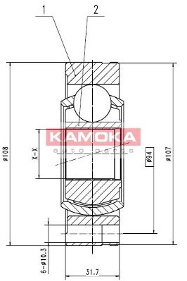 KAMOKA Шарнирный комплект, приводной вал 8738