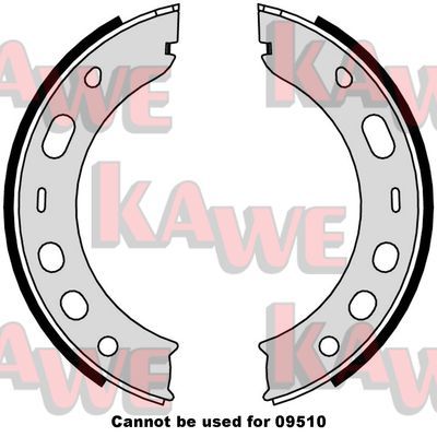 KAWE Комплект тормозных колодок, стояночная тормозная с 09000