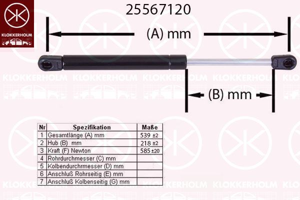 KLOKKERHOLM Gaasivedru, pagasi-/veoruum 25567120