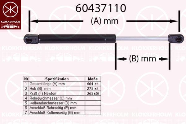 KLOKKERHOLM Gaasivedru, pagasi-/veoruum 60437110