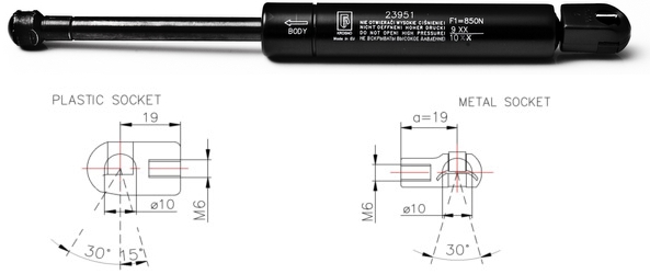 KROSNO Газовая пружина, капот 23951