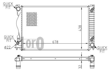 LORO Radiaator,mootorijahutus 003-017-0044-B