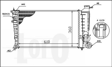 LORO Радиатор, охлаждение двигателя 009-017-0027