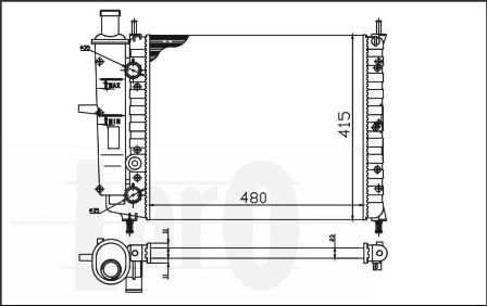 LORO Radiaator,mootorijahutus 016-017-0030