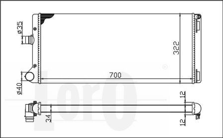 LORO Radiaator,mootorijahutus 016-017-0035