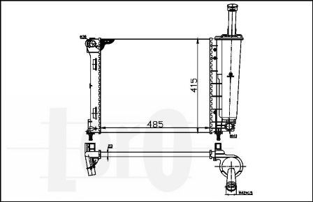 LORO Radiaator,mootorijahutus 016-017-0054