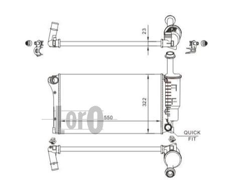 LORO Radiaator,mootorijahutus 016-017-0056