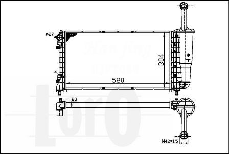 LORO Radiaator,mootorijahutus 016-017-0059