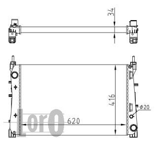 LORO Radiaator,mootorijahutus 016-017-0063