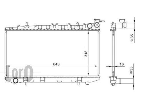 LORO Radiaator,mootorijahutus 035-017-0020