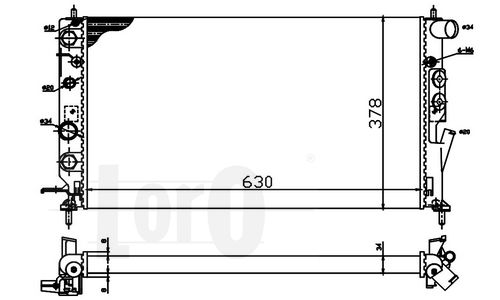 LORO Radiaator,mootorijahutus 037-017-0040