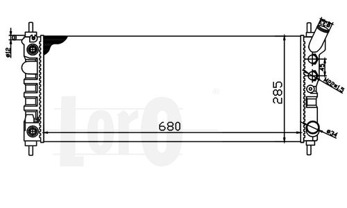 LORO Radiaator,mootorijahutus 037-017-0067