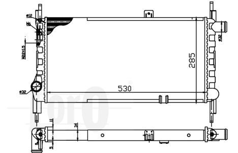 LORO Radiaator,mootorijahutus 037-017-0068