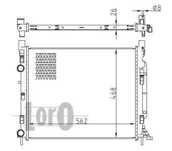 LORO Radiaator,mootorijahutus 042-017-0039-B