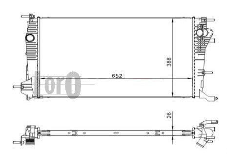 LORO Radiaator,mootorijahutus 042-017-0054