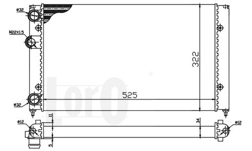 LORO Radiaator,mootorijahutus 053-017-0043